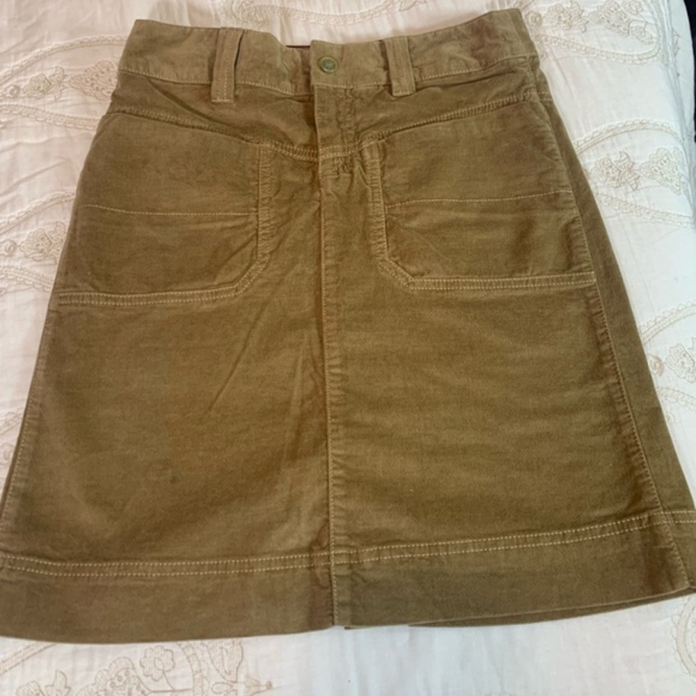Athleta Mini Skirt Brown Velvet Sz Medium Velour